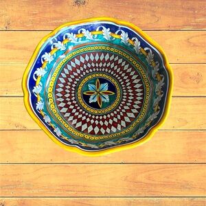Deruta Majolica scallop large bowl B-40 Hand painted in Italy For Biordi 1997